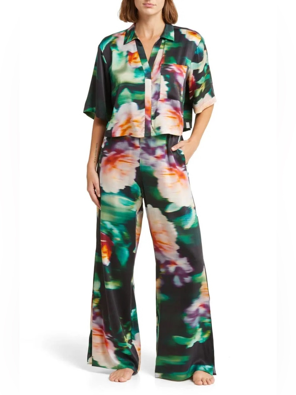 Lunya - High Waist Washable Silk Pajamas - Aurora Garden *LIMITED EDITION*